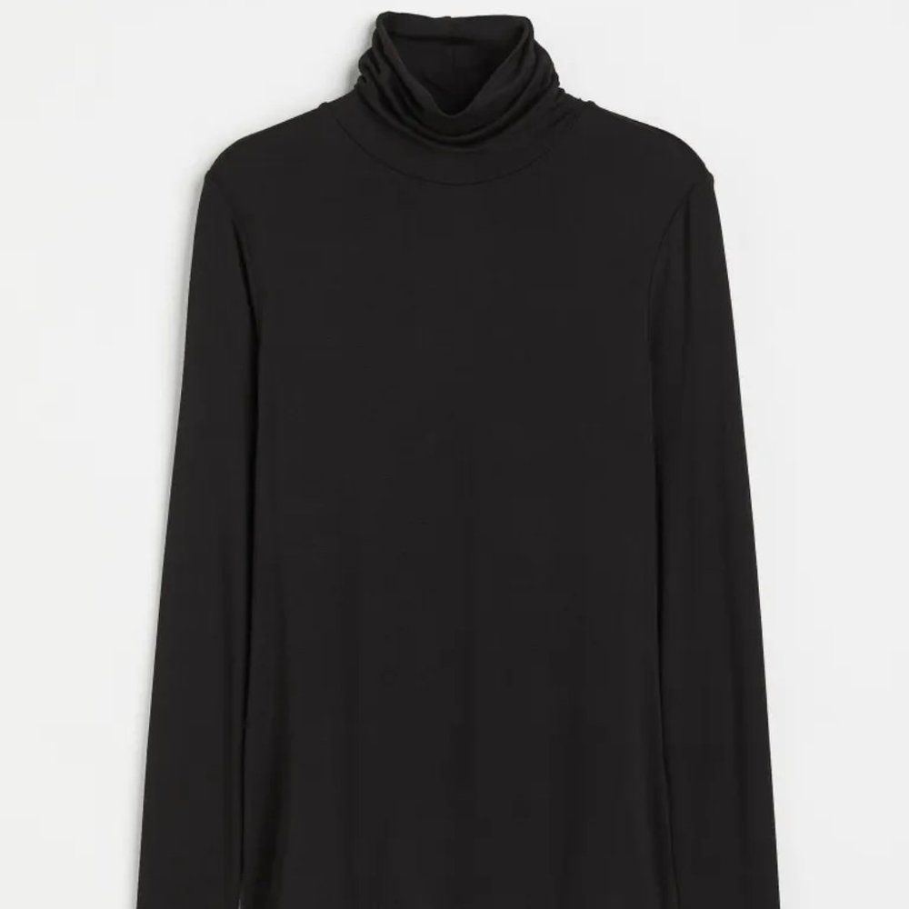 H&M Black Turtleneck Top/NWT/Large - Picture 4 of 13